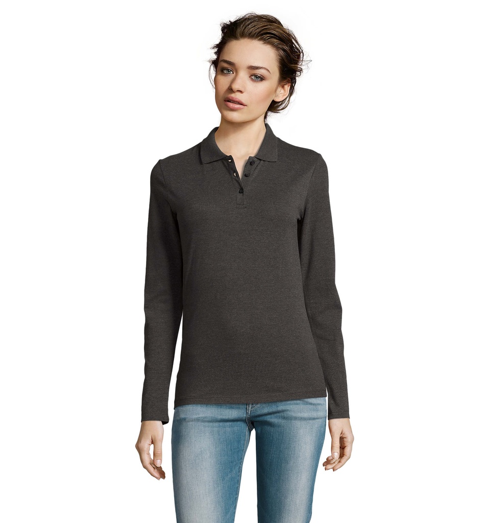 PERFECT LSL DAMSKA POLO 180 S02083-CE - Charcoal Melange