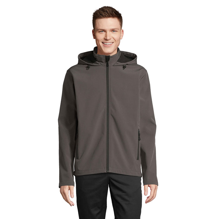 RACE MEN HOODED JACKET S04447-CR - Szarosc Wegla Drzewnego