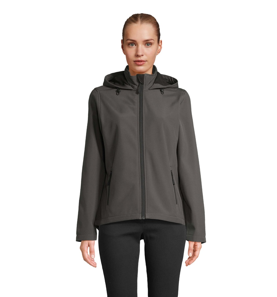 RACE WOMEN HOODED JACKET S04448-CR - Szarosc Wegla Drzewnego
