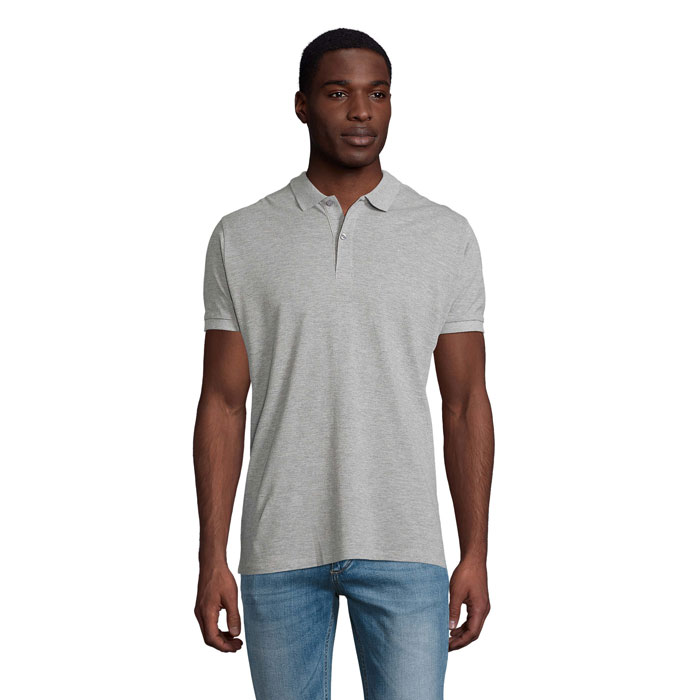 PLANET MEN polo 170g S03566-GY - Szary Melanz 2