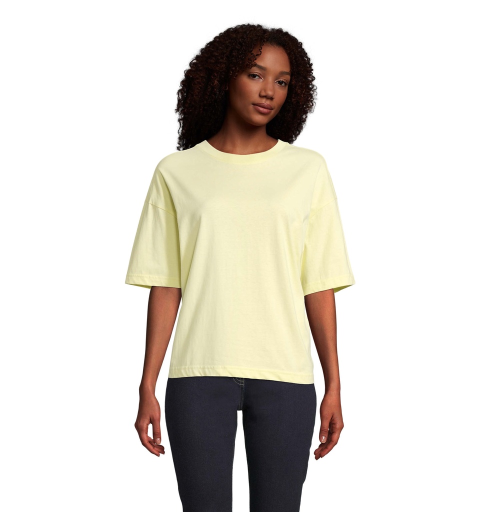 BOXY WOMEN T-SHIRT OVERSIZE - Jasno Żółty
