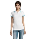 PASADENA damskie polo 200g S00578-QU - White/Aqua