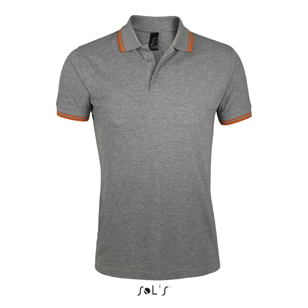 PASADENA MESKA POLO S00577-MO - Melanz Szary/pomaranczowy