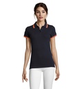 PASADENA damskie polo 200g S00578-FO - French Navy/Neon Orange