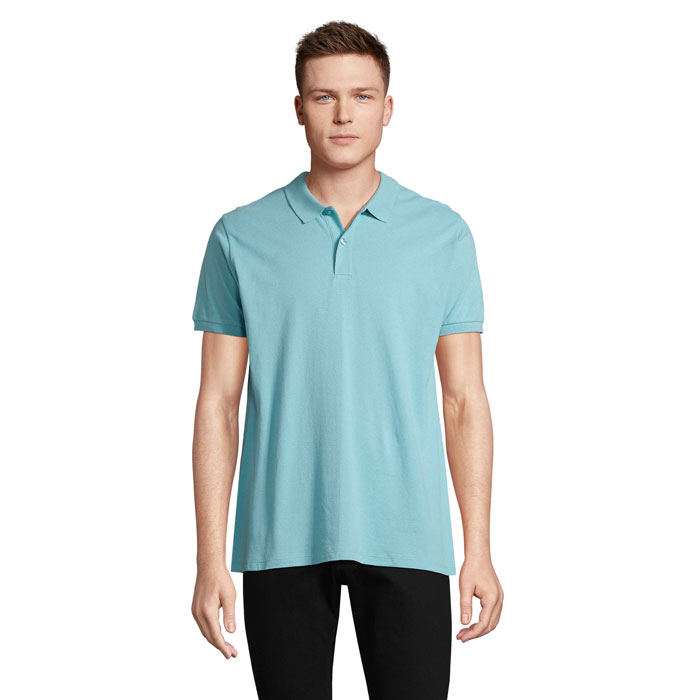 PLANET MEN polo 170g - Pool Blue