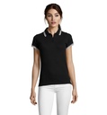 PASADENA damskie polo 200g S00578-BC - Negro/Blanco