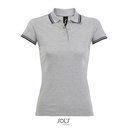PASADENA damskie polo 200g S00578-GF - Grey Melange/ French Navy