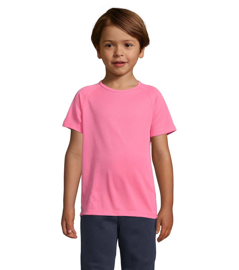 SPORTY Dziecięcy T-Shirt - Neonowy Róż 2