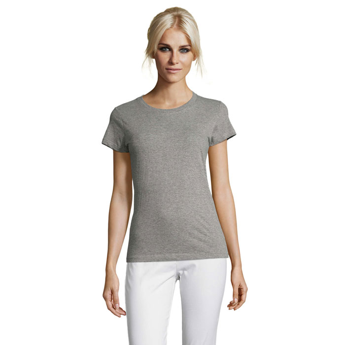 REGENT Damski T-Shirt 150g S01825-GM - Szary Melanz