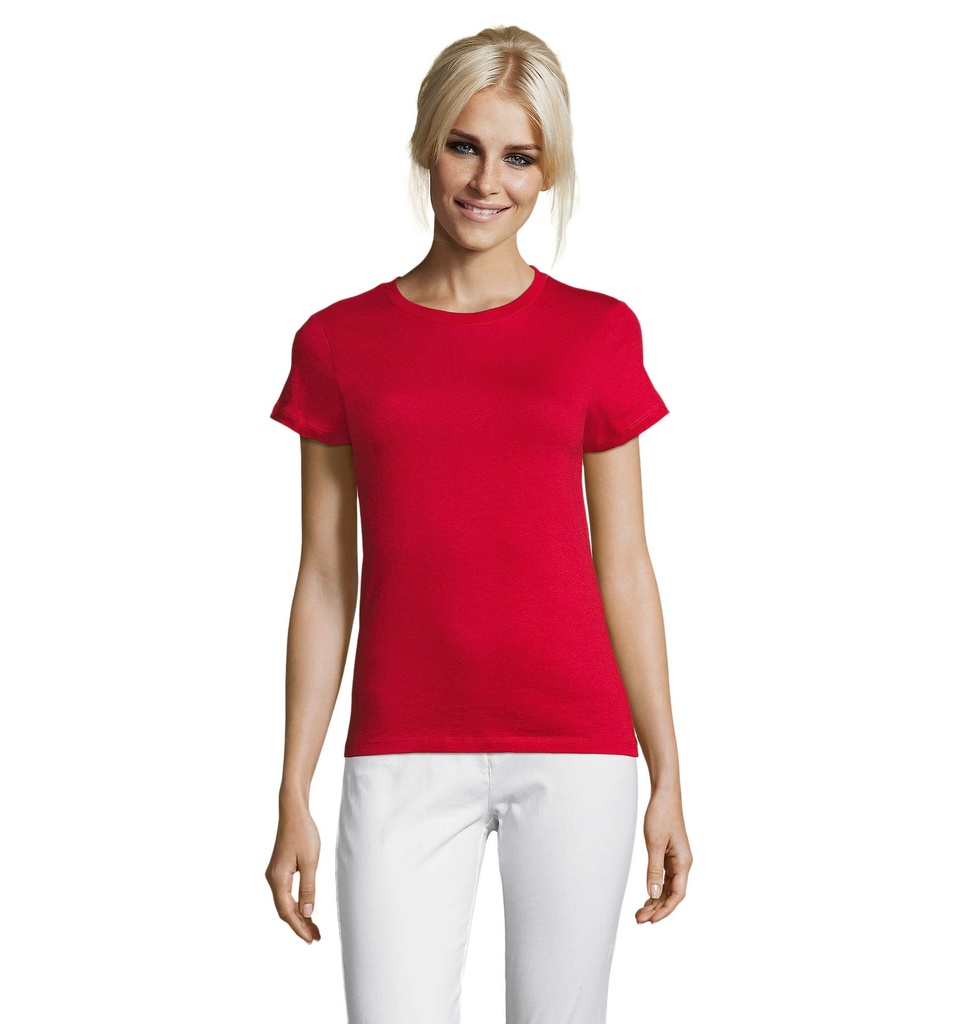 REGENT Damski T-Shirt 150g S01825-RD - Czerwony