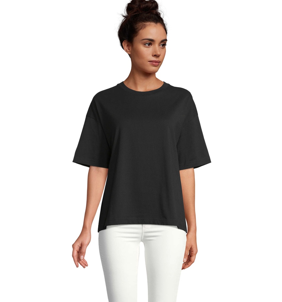 BOXY WOMEN T-SHIRT OVERSIZE S03807-DB - Deep Black