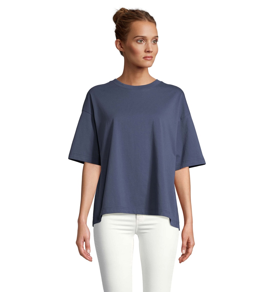 BOXY WOMEN T-SHIRT OVERSIZE S03807-DM - Denim