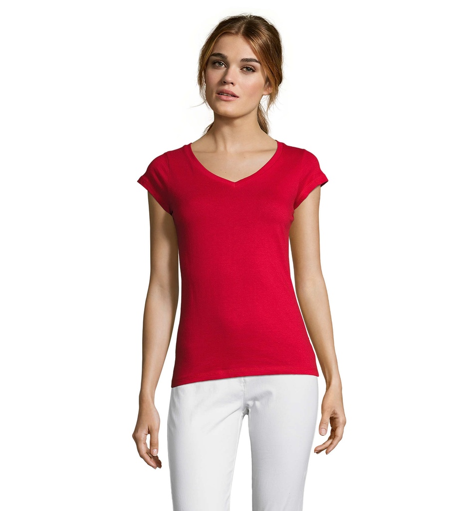 MOON Damski T-SHIRT 150g S11388-RD - Czerwony