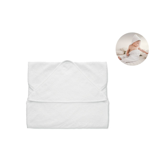 Dziecięcy ręcznik z kapturem - Bialy