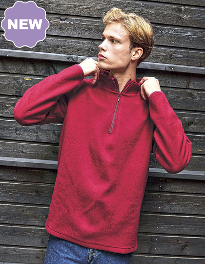 Bluza Męska Polar Z Zamkiem Z Recyklingu NER73603 - Bordeaux