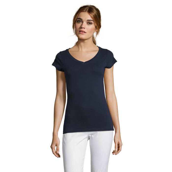MOON Damski T-SHIRT 150g S11388-FN - French Navy