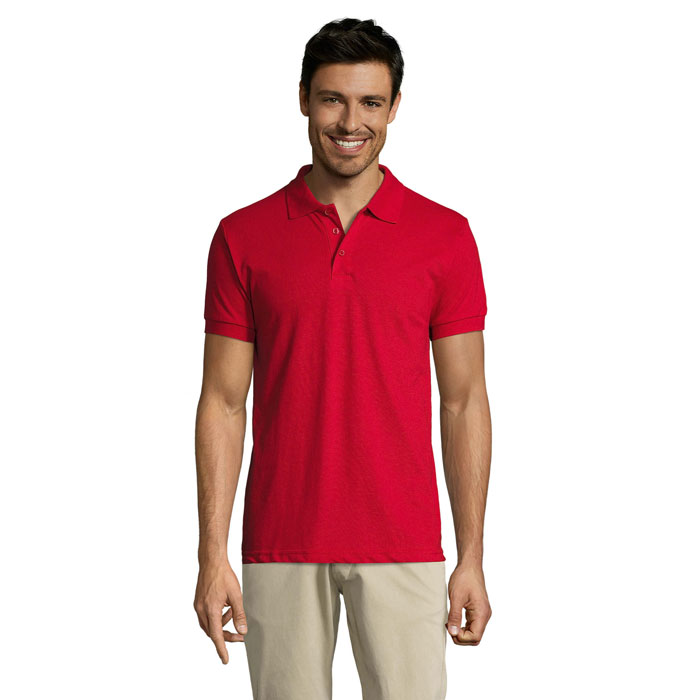 PRIME Meskie polo 200g S00571-RD - Czerwony