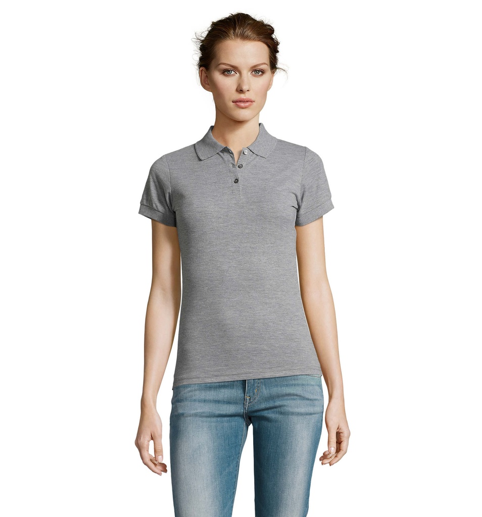 PRIME Damskie POLO 200g S00573-GY - Szary Melanz 2