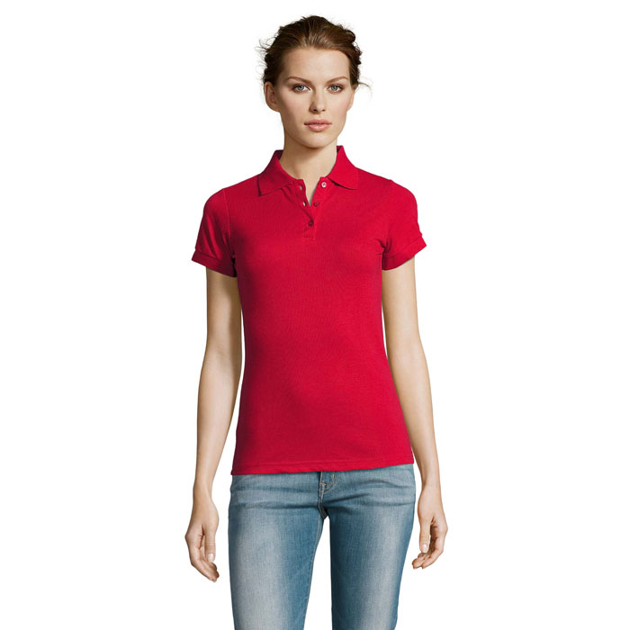 PRIME Damskie POLO 200g S00573-RD - Czerwony