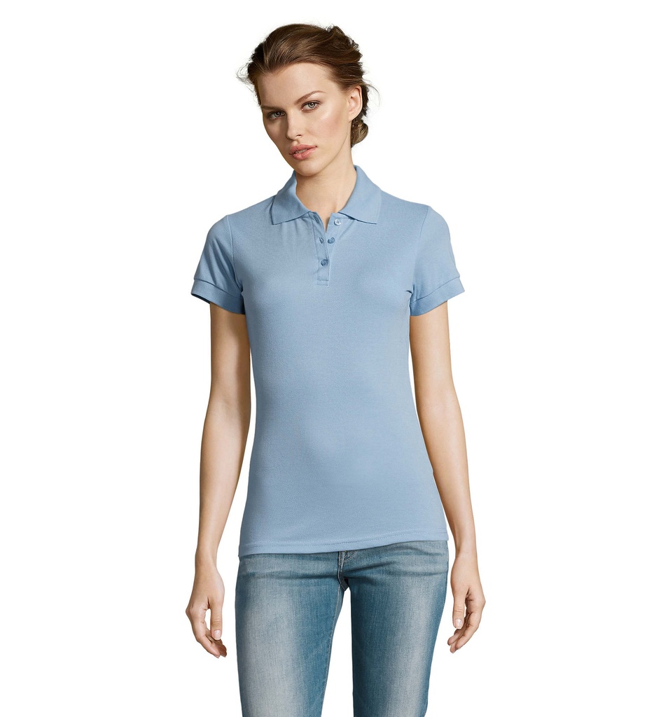PRIME Damskie POLO 200g S00573-SP - Sky Blue Pique