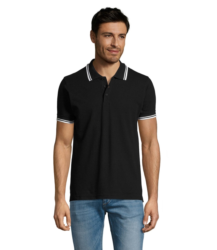 PASADENA MĘSKA POLO S00577-BC - Negro/Blanco