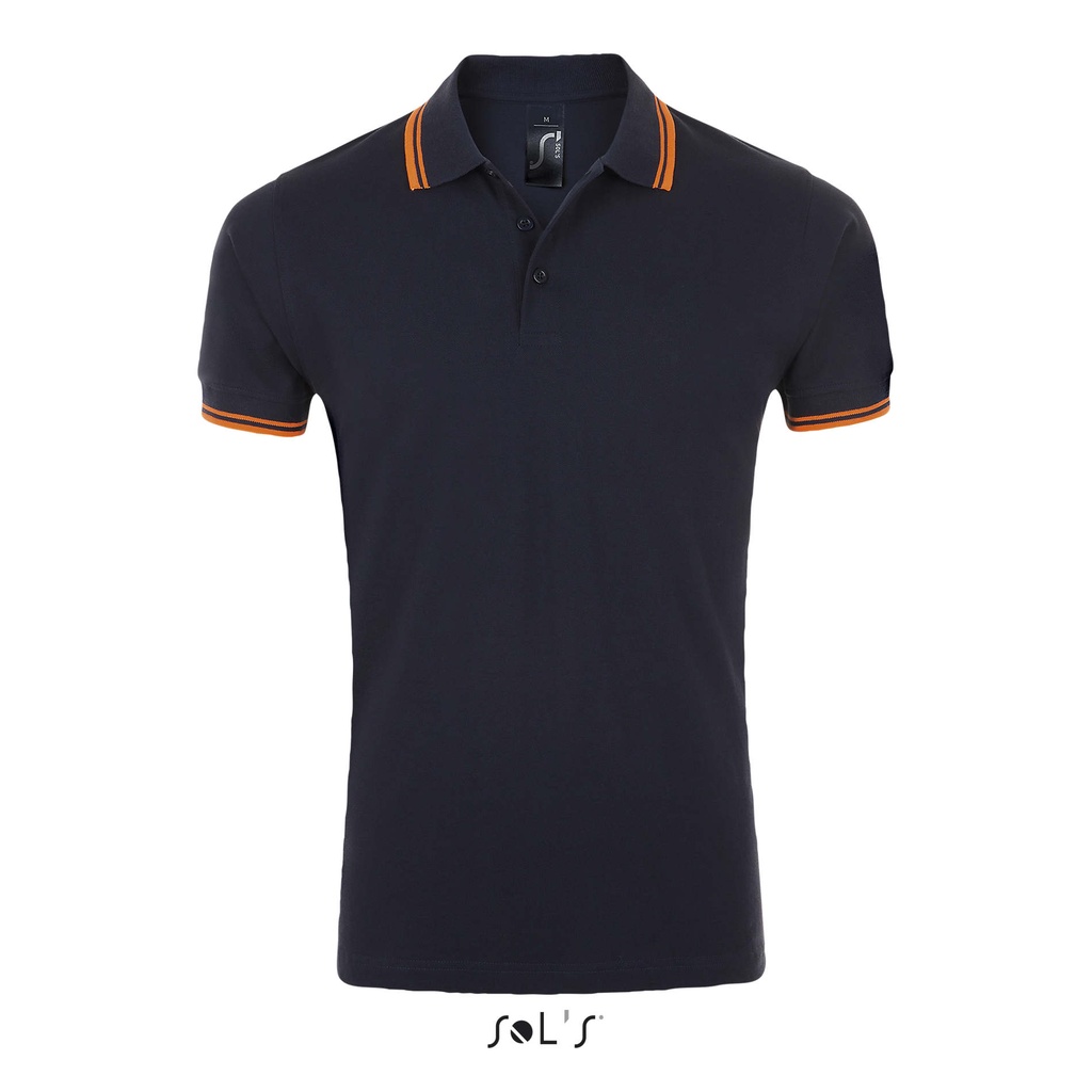 PASADENA MĘSKA POLO - French Navy/Neon Orange