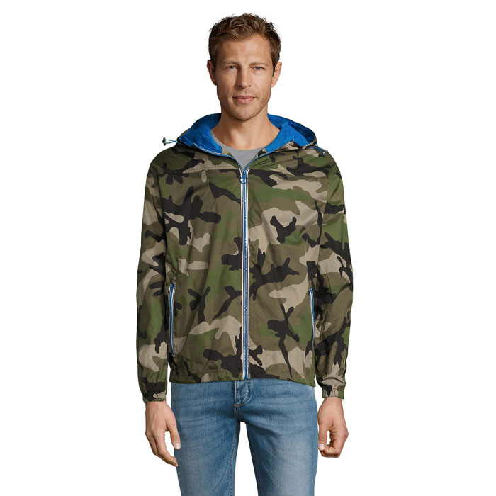 SKATE LINED WINDBREAKER S01171-AD - Camo/Royal Blue