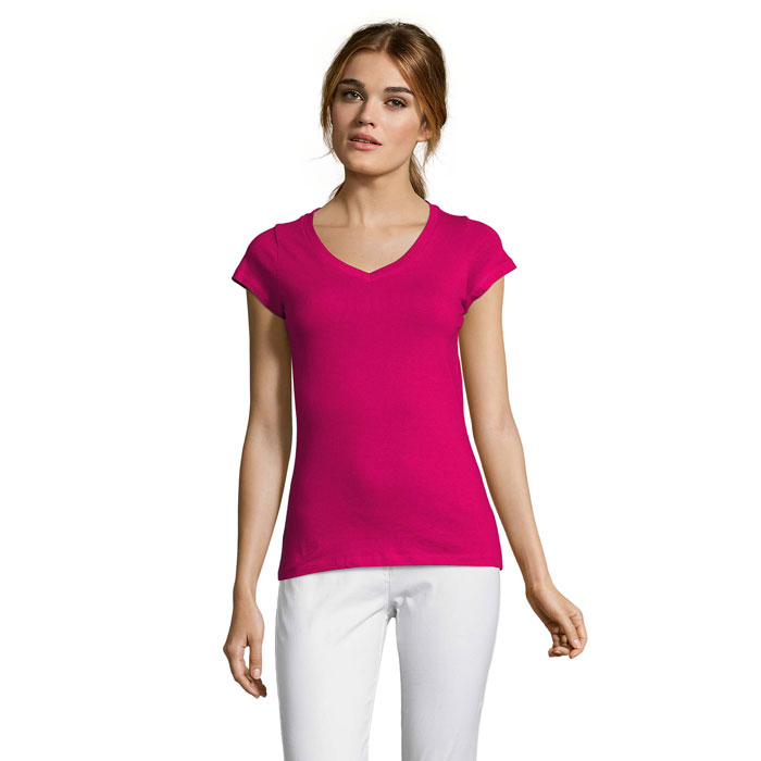 MOON Damski T-SHIRT 150g S11388-FU - Fuchsia