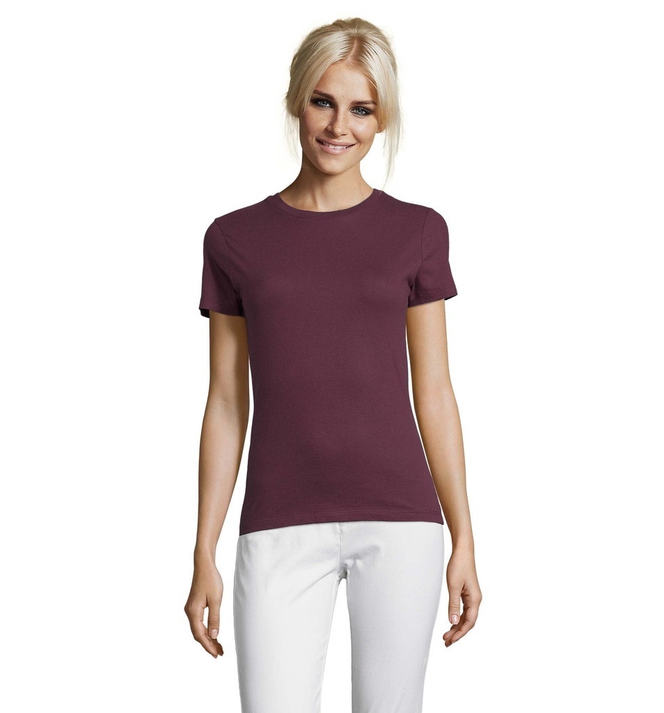 REGENT Damski T-Shirt 150g S01825-BG - Burgundy