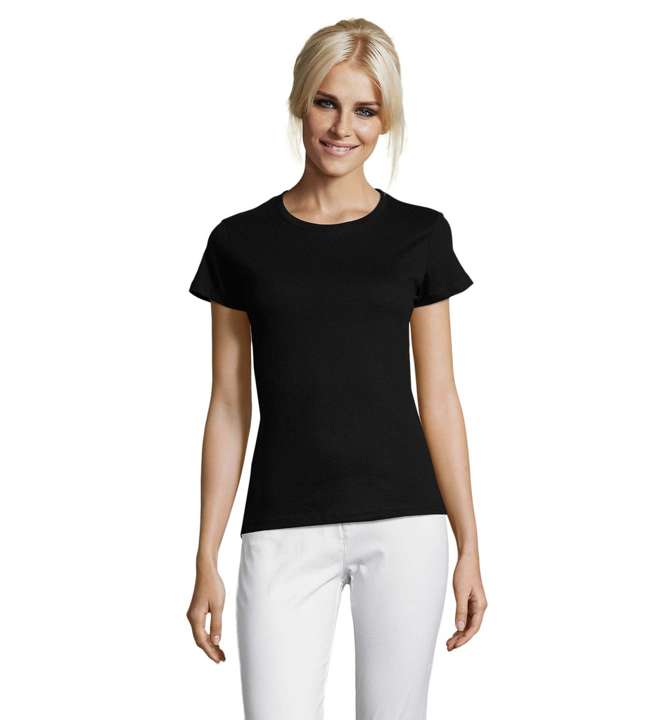 REGENT Damski T-Shirt 150g S01825-DB - Deep Black