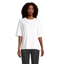 BOXY WOMEN T-SHIRT OVERSIZE S03807-WH - Bialy