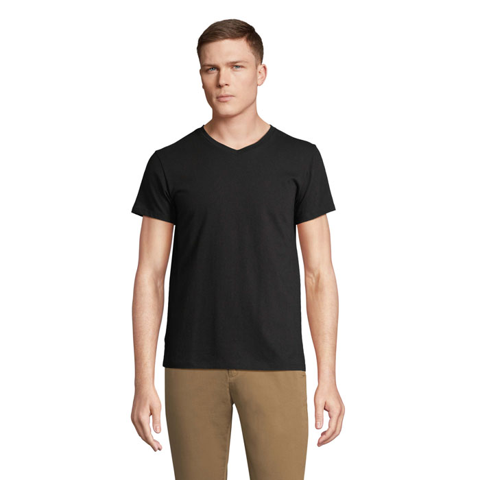 REGENT V  V-NECK T-SHIRT S04765-DB - Deep Black