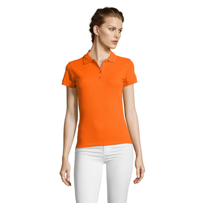 PEOPLE Damskie POLO 210g S11310-OR - Pomaranczowy