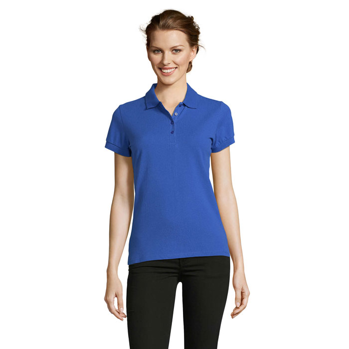 PEOPLE Damskie POLO 210g S11310-RB - Niebieski
