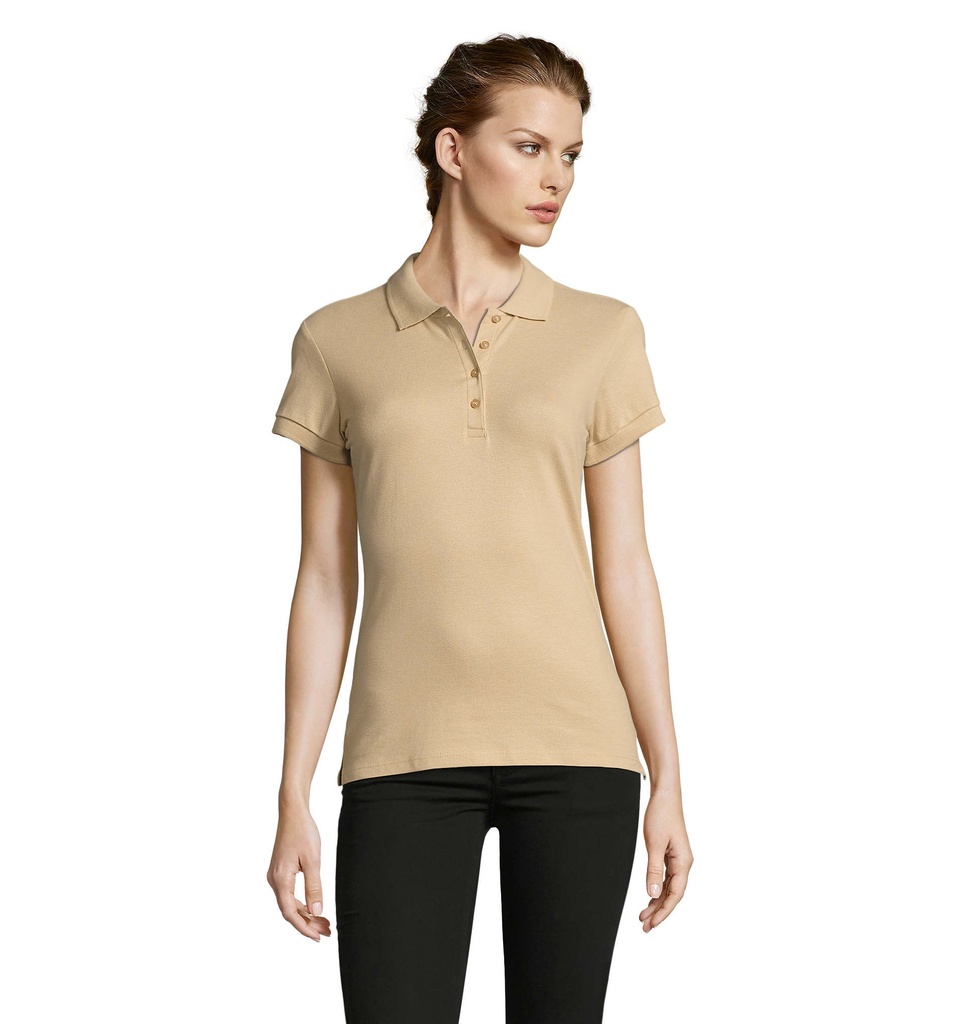 PEOPLE Damskie POLO 210g S11310-SA - Sand