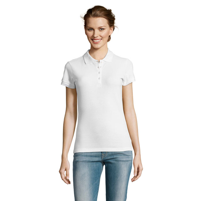 PEOPLE Damskie POLO 210g S11310-WH - Bialy