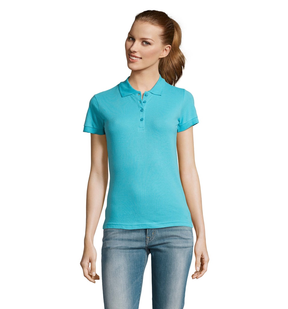PASSION Damskie POLO 170g S11338-AL - Niebieski Atol