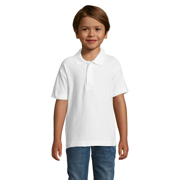 SUMMER II KIDS Polo 170g S11344-WH - Bialy