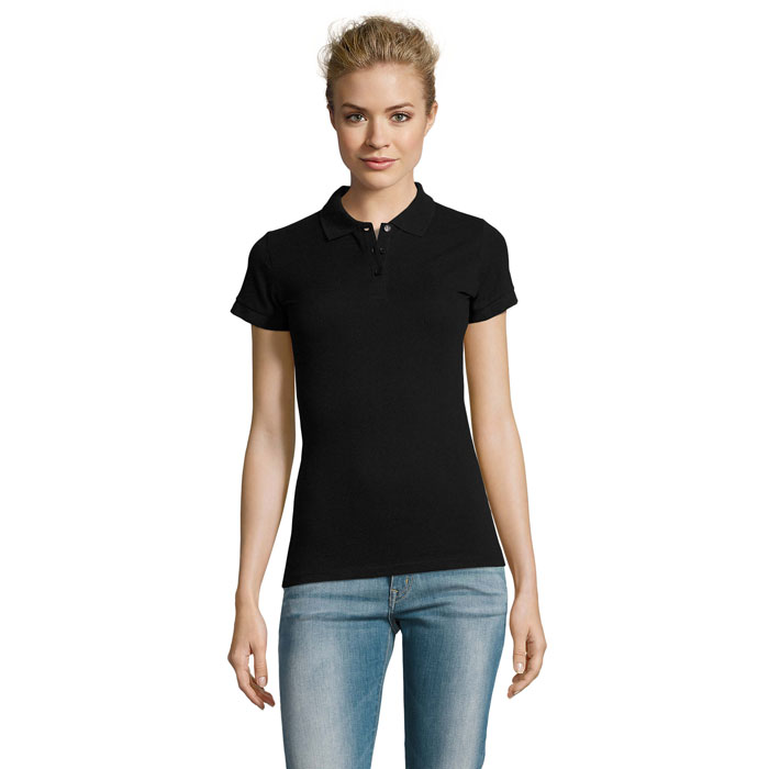 PERFECT Damskie POLO 180g S11347-BK - Czarny