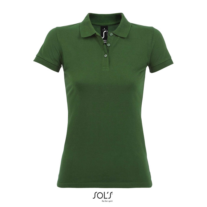 PERFECT Damskie POLO 180g S11347-BO - Ciemno-Zielony