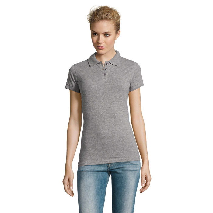 PERFECT Damskie POLO 180g S11347-GY - Szary Melanz 2
