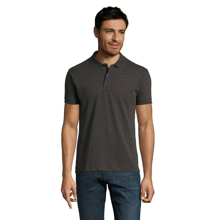PERFECT MEN Polo 180g - Charcoal Melange