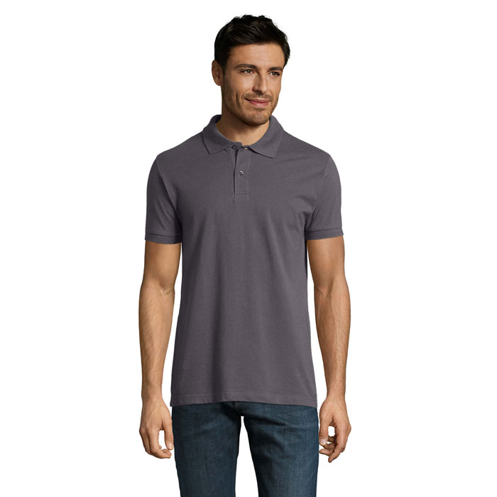 PERFECT MEN Polo 180g - Ciemny Szary