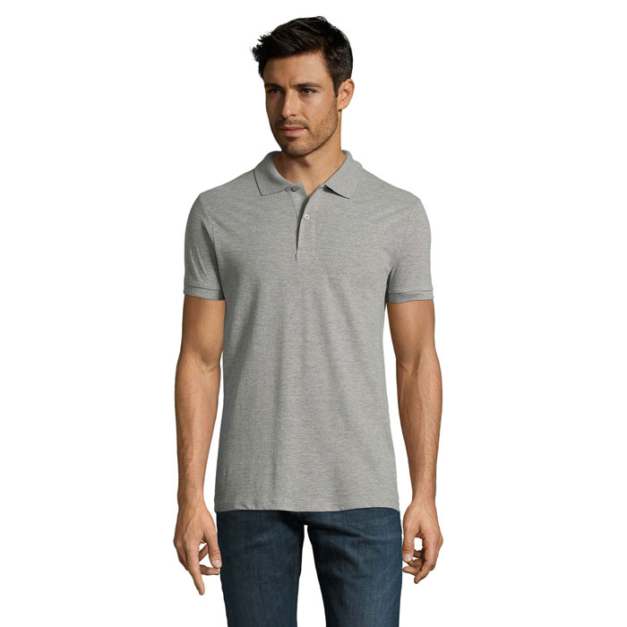 PERFECT MEN Polo 180g S11346-GY - Szary Melanż 2