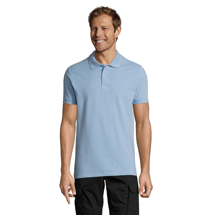 PERFECT MEN Polo 180g - Sky Blue Pique