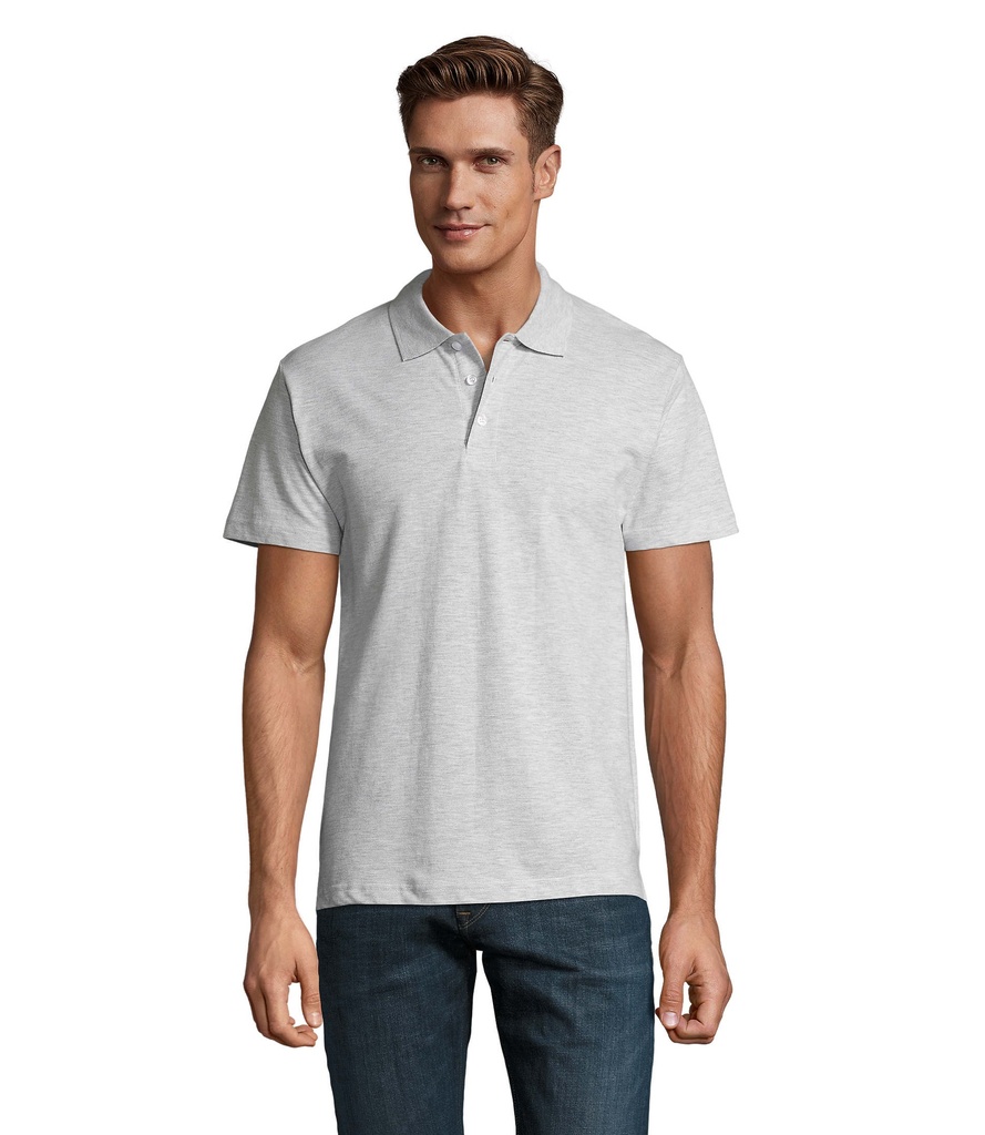 SPRING II MEN Polo 210g S11362-AS - Popiol
