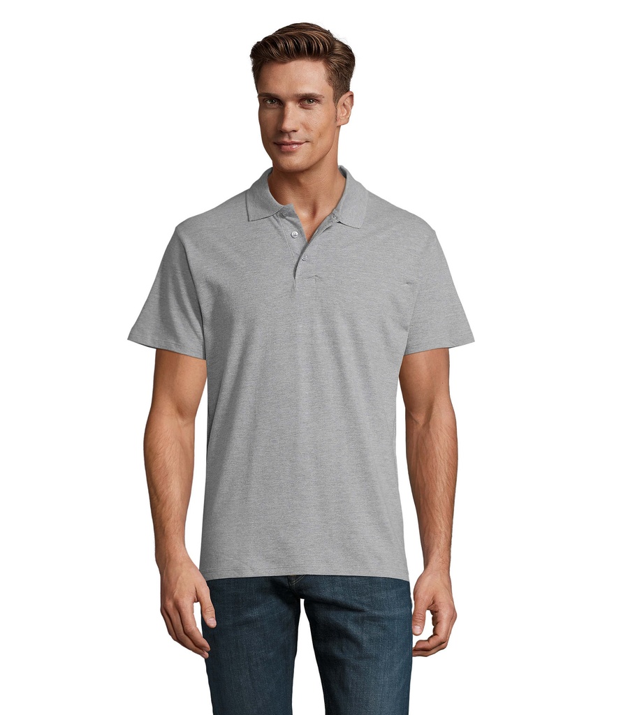 SPRING II MEN Polo 210g S11362-GY - Szary Melanz 2