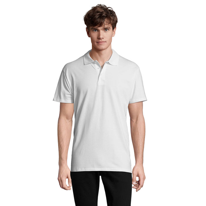 SPRING II MEN Polo 210g - Bialy