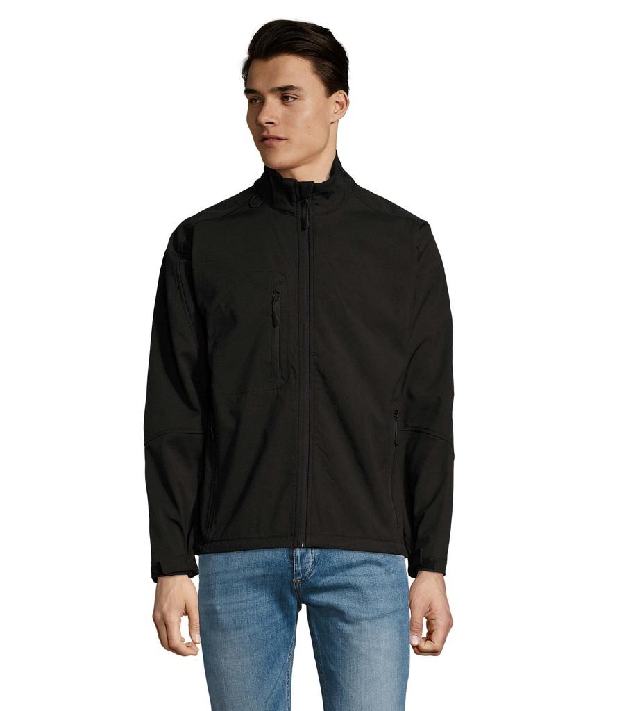 RELAX Męski softshell 340g S46600-BK - Czarny