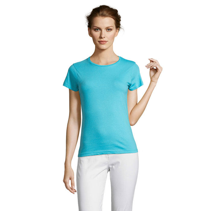 MISS WOMEN'S T-SHIRT 150 S11386-AL - Niebieski Atol